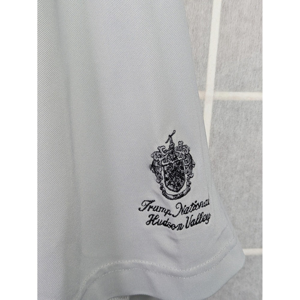 Greg Norman Golf Polo Men's XL Gray Trump National Hudson Valley Embroidered Top - Picture 2 of 7